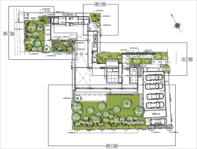 森の中にいるような雰囲気の立派なお庭