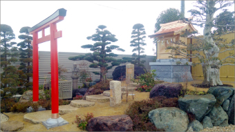 運輸会社様の交通安全祈願の御社と庭園工事