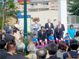 清流デッキ開通式 29年度庭園等改修工事
