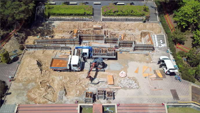 県営各務原公園水あそび広場 親水広場の改修工事